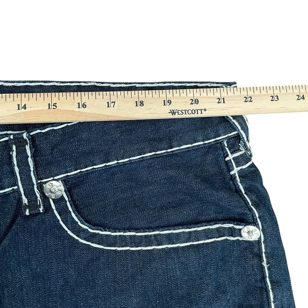 True Religion Geno Super T Jeans Mens 42x34 Dark Blue Straight Leg Button Fly